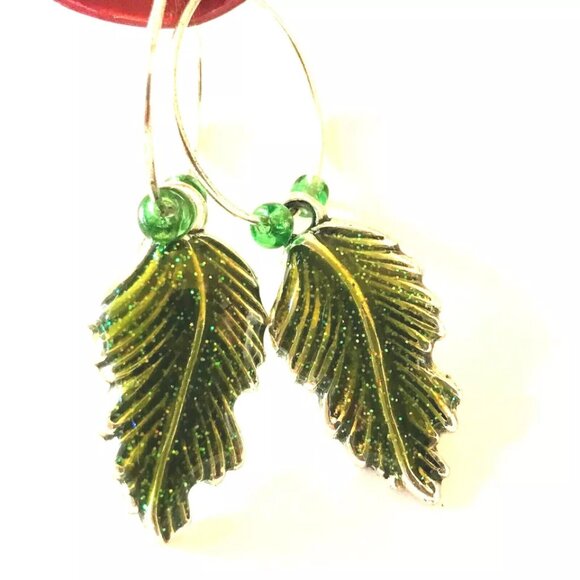 Leaf Earrings Fall Thanksgiving Autumn Tree Leaves Halloween Harvest Plated - Picture 3 of 9